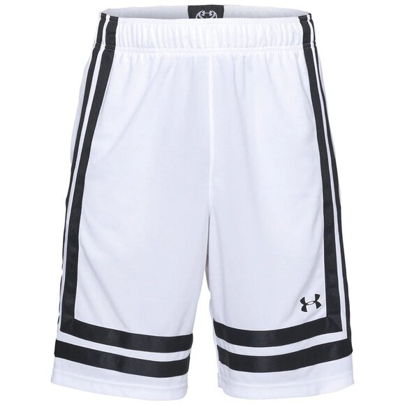 UNDER ARMOUR Men's XS Baseline 10" Basketball Shorts NWT WHITE & BLACK Heat Gear - Picture 1 of 13
